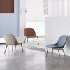 Muuto FIBER LOUNGE Fotel - Szary / Rama Drewniana